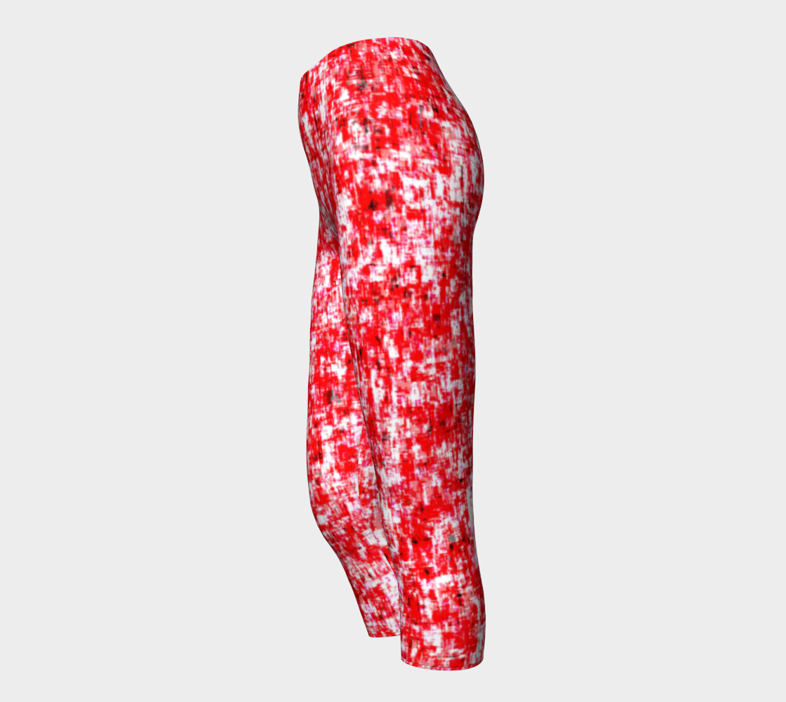 Abstract in Red and White Capris