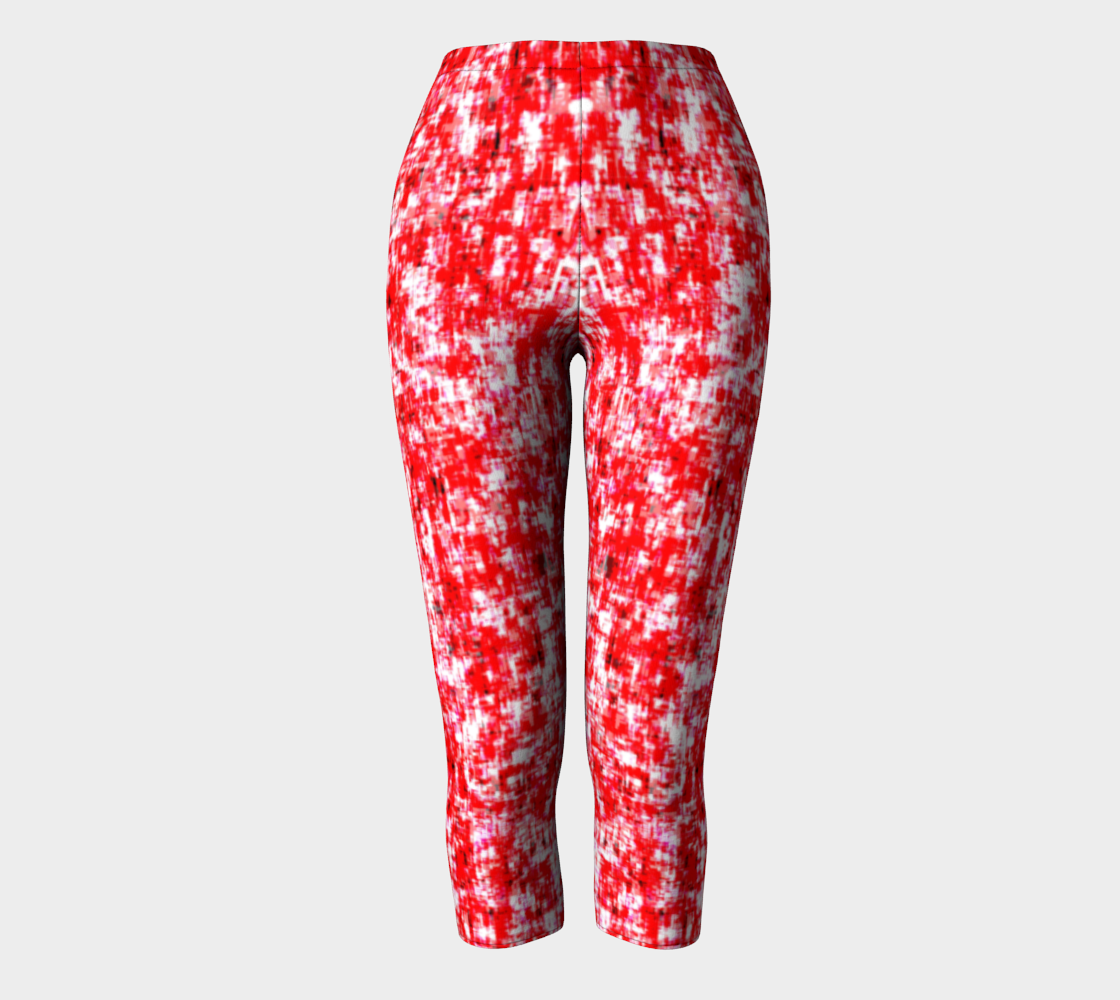Abstract in Red and White Capris