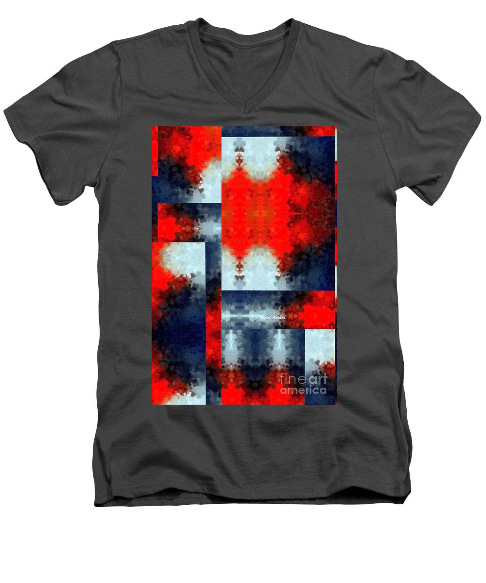 Men's V-Neck T-Shirt - Abstract 473