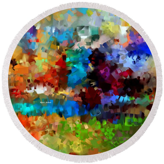 Round Beach Towel - Abstract 477