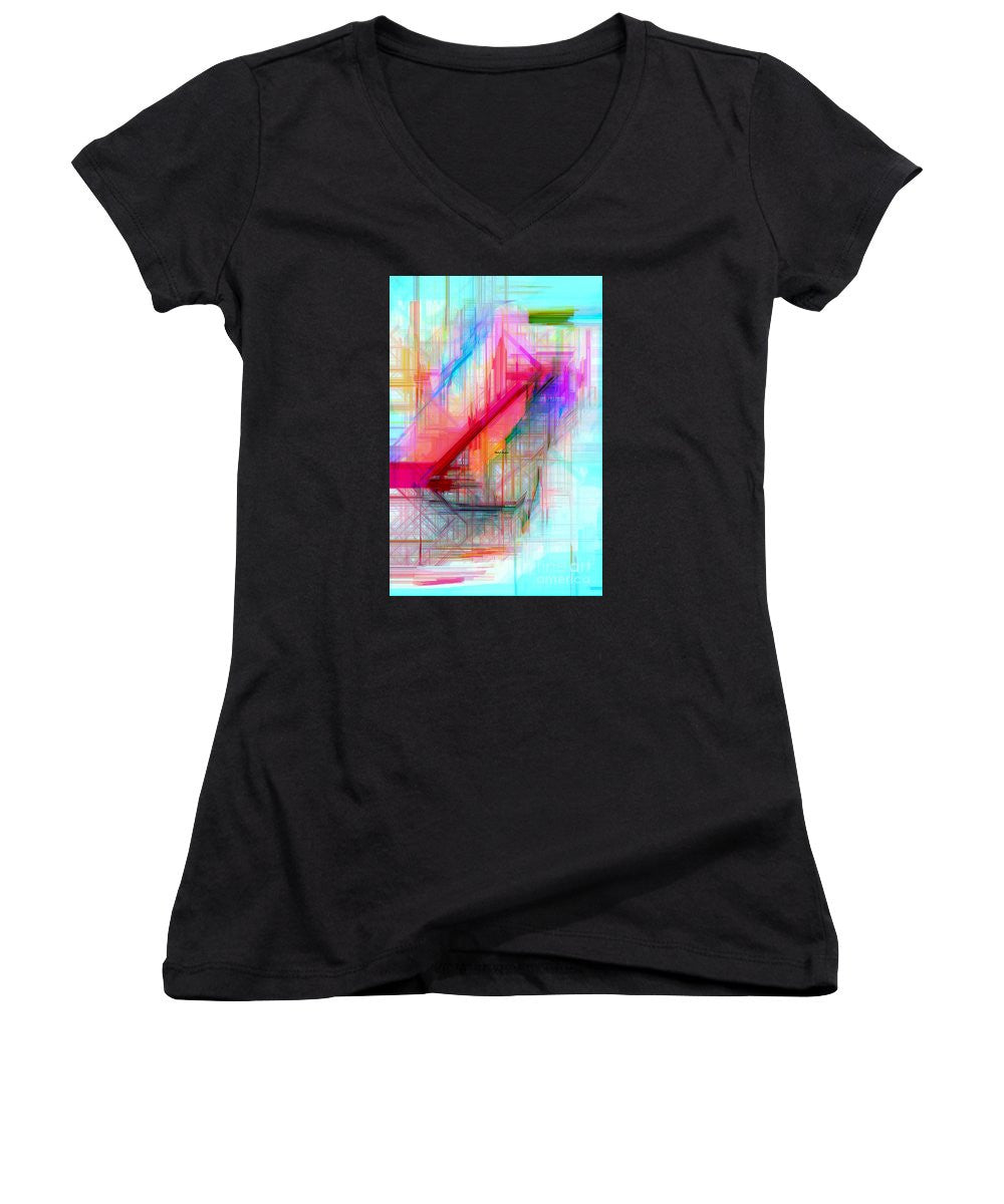 Women's V-Neck T-Shirt (Junior Cut) - Abstract 9589