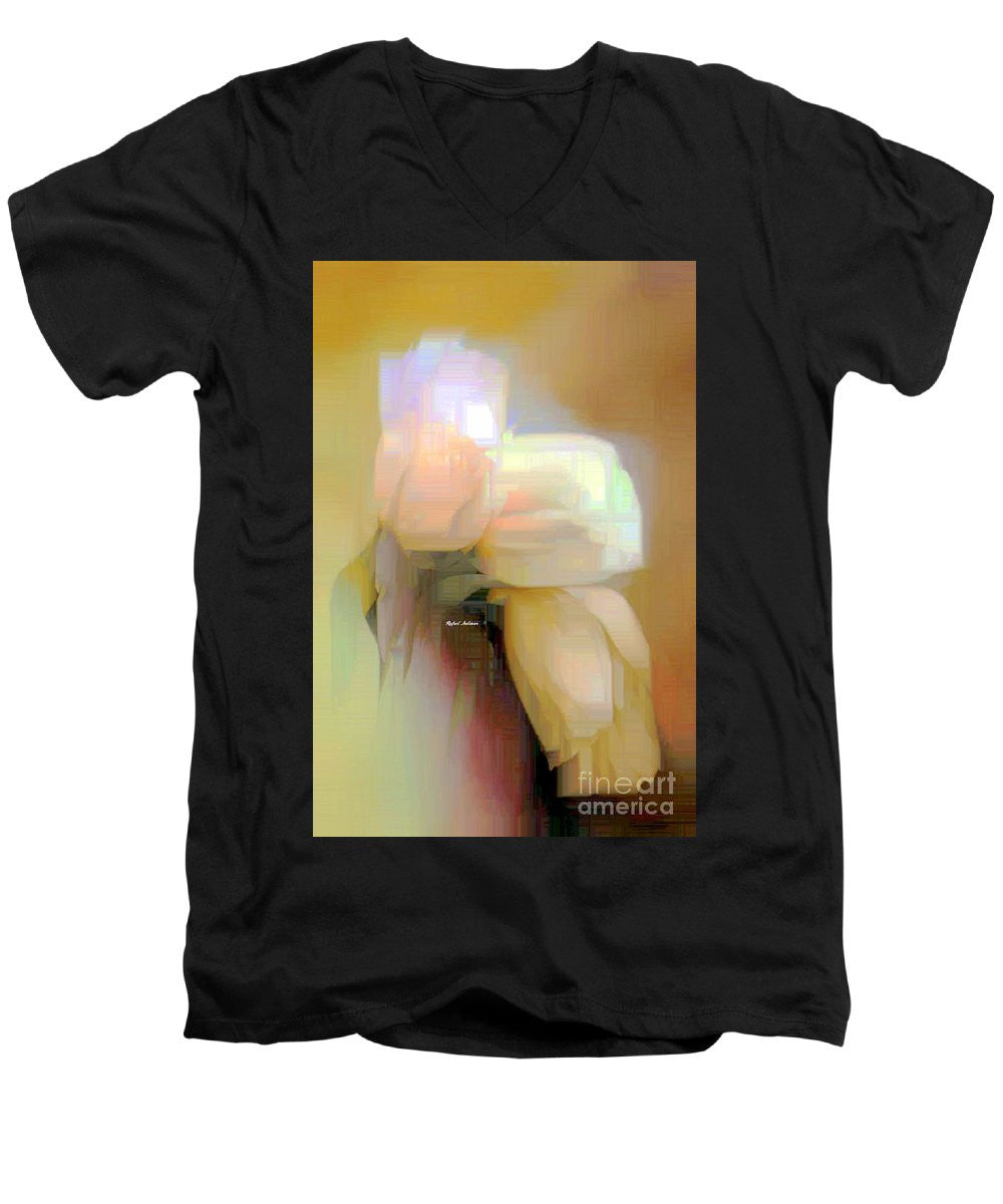 Men's V-Neck T-Shirt - Abstract Flower 9238