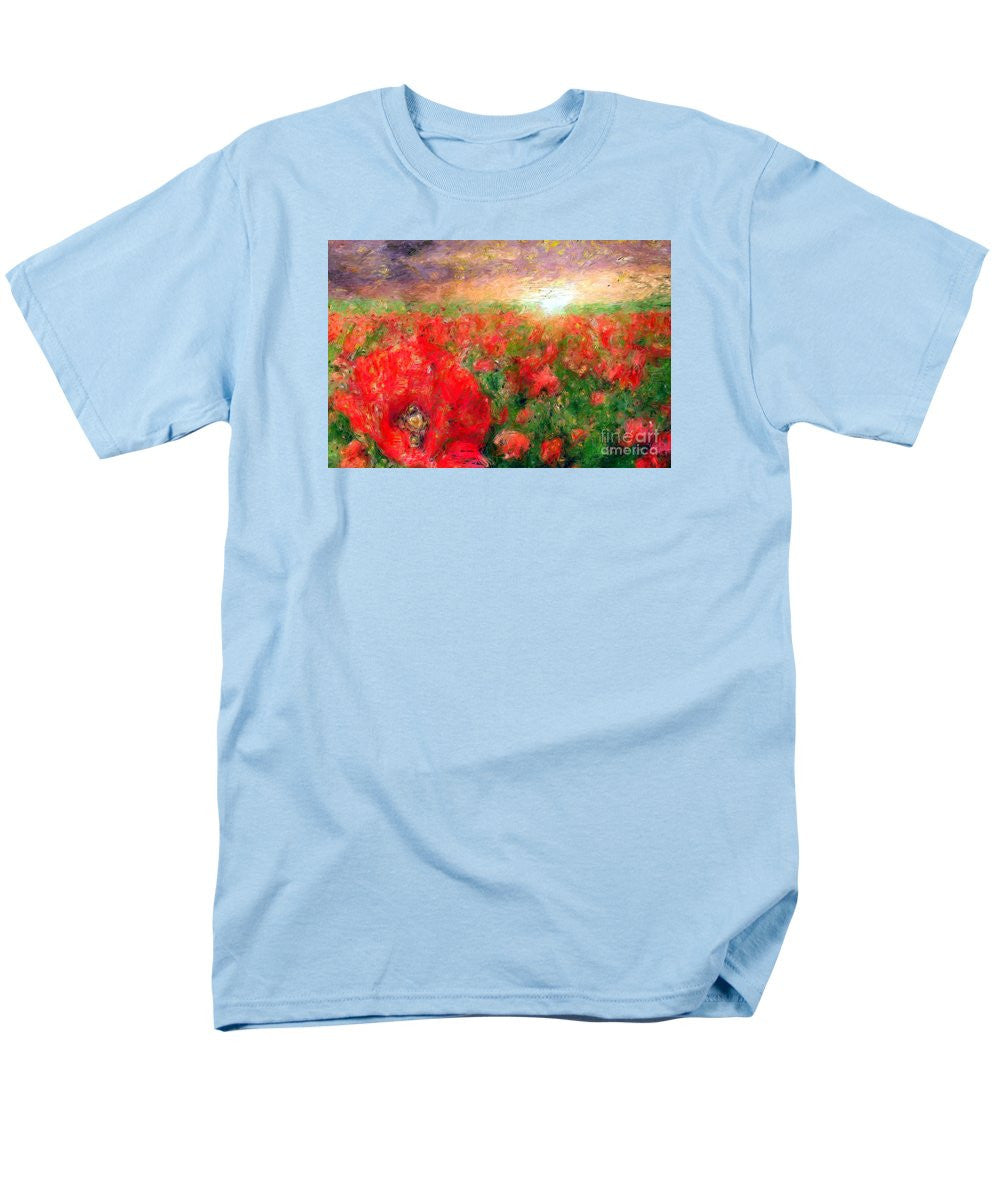 Men's T-Shirt  (Regular Fit) - Abstract Landscape Of Red Poppies