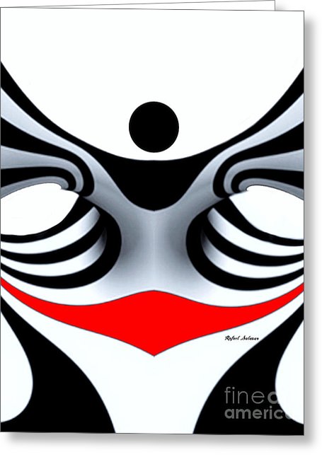 Black White And Red Geometric Abstract - Greeting Card