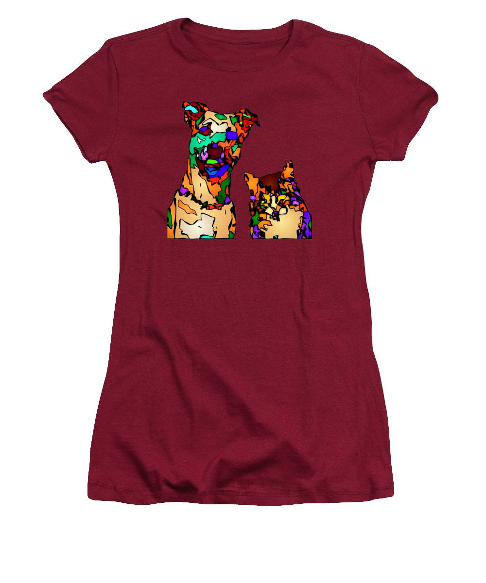 Women's T-Shirt (Junior Cut) - Buddies For Life. Pet Series