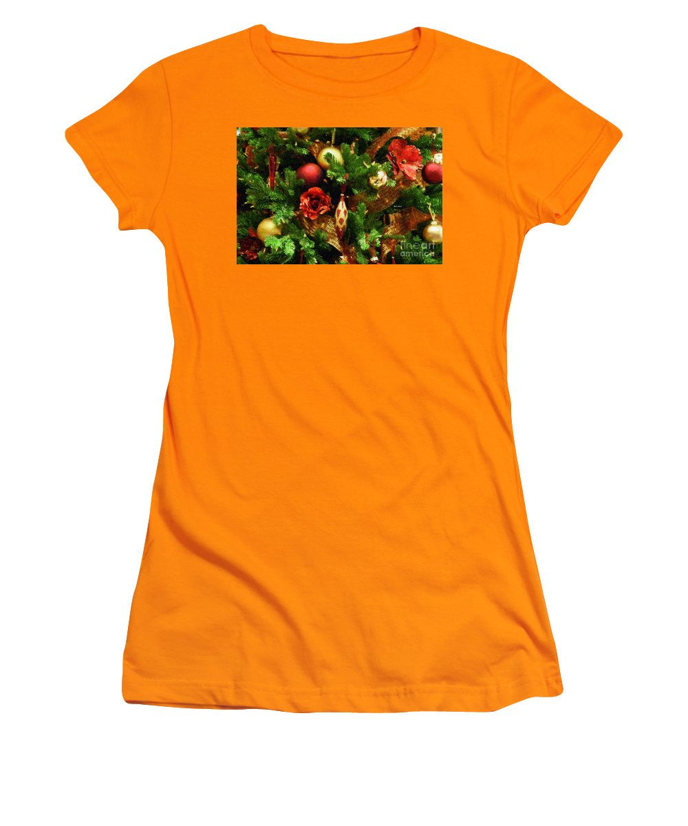 Women's T-Shirt (Junior Cut) - Christmas Garland