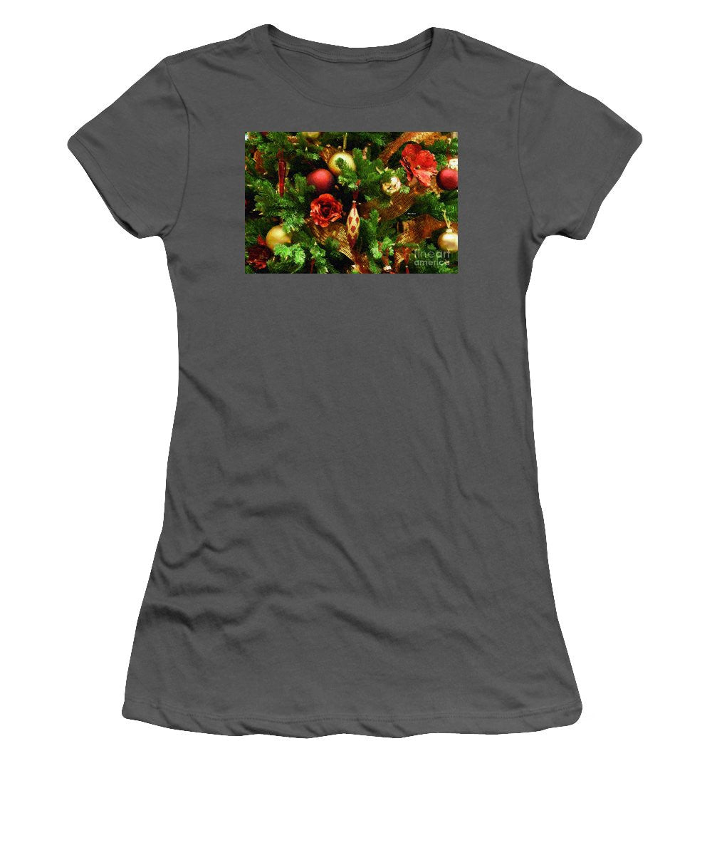 Women's T-Shirt (Junior Cut) - Christmas Garland