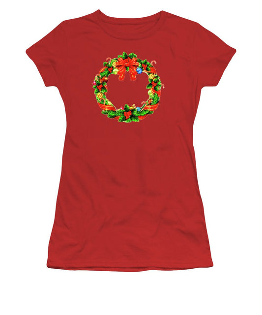 Women's T-Shirt (Junior Cut) - Christmas Wreath