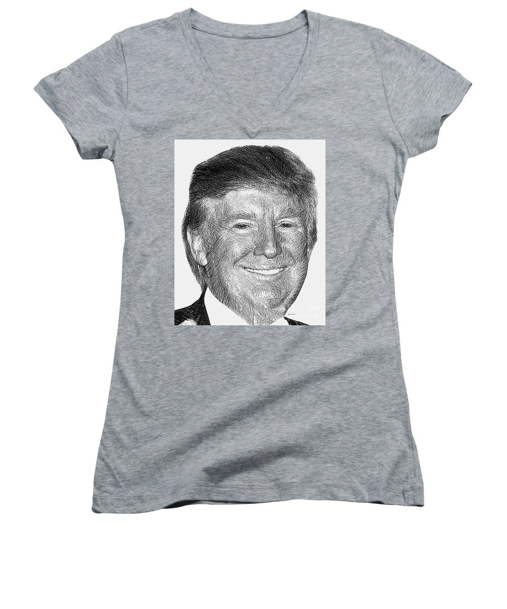 Women's V-Neck T-Shirt (Junior Cut) - Donald J. Trump