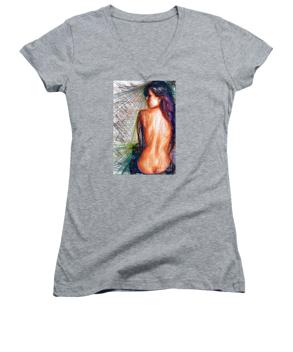 Women's V-Neck T-Shirt (Junior Cut) - Female Figure