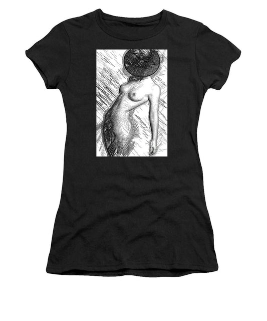Women's T-Shirt (Junior Cut) - Female Figure Sketch 1266