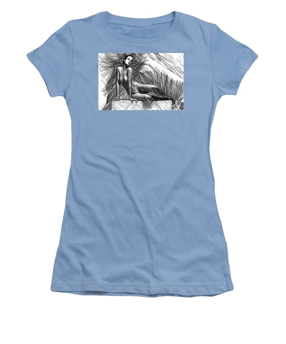 Women's T-Shirt (Junior Cut) - Female Pose For Studio Drawing 1447