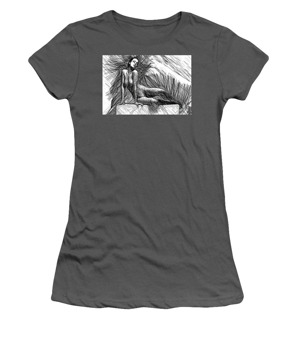 Women's T-Shirt (Junior Cut) - Female Pose For Studio Drawing 1447