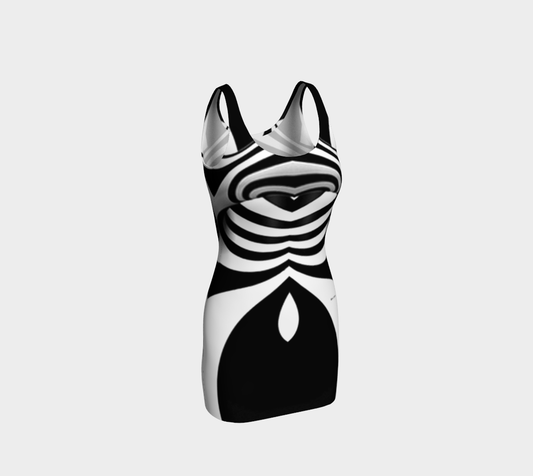 Black and White Tunnel Bodycon Dress