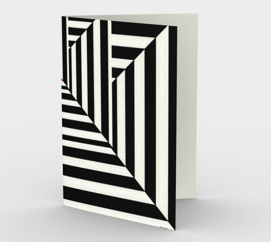Black White and Red Stationery Card