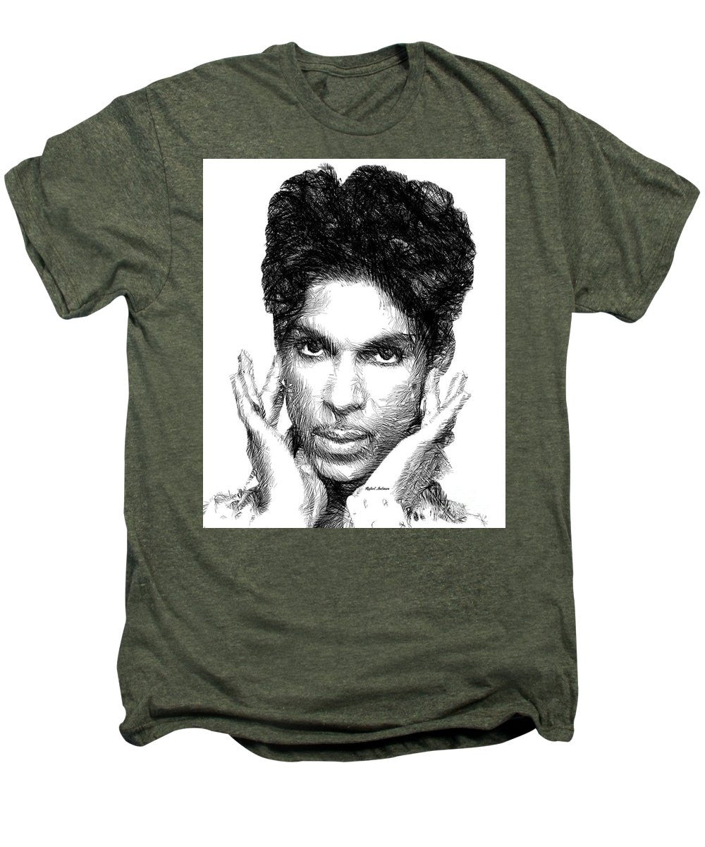 Men's Premium T-Shirt - Prince - Tribute Sketch In Black And White 2