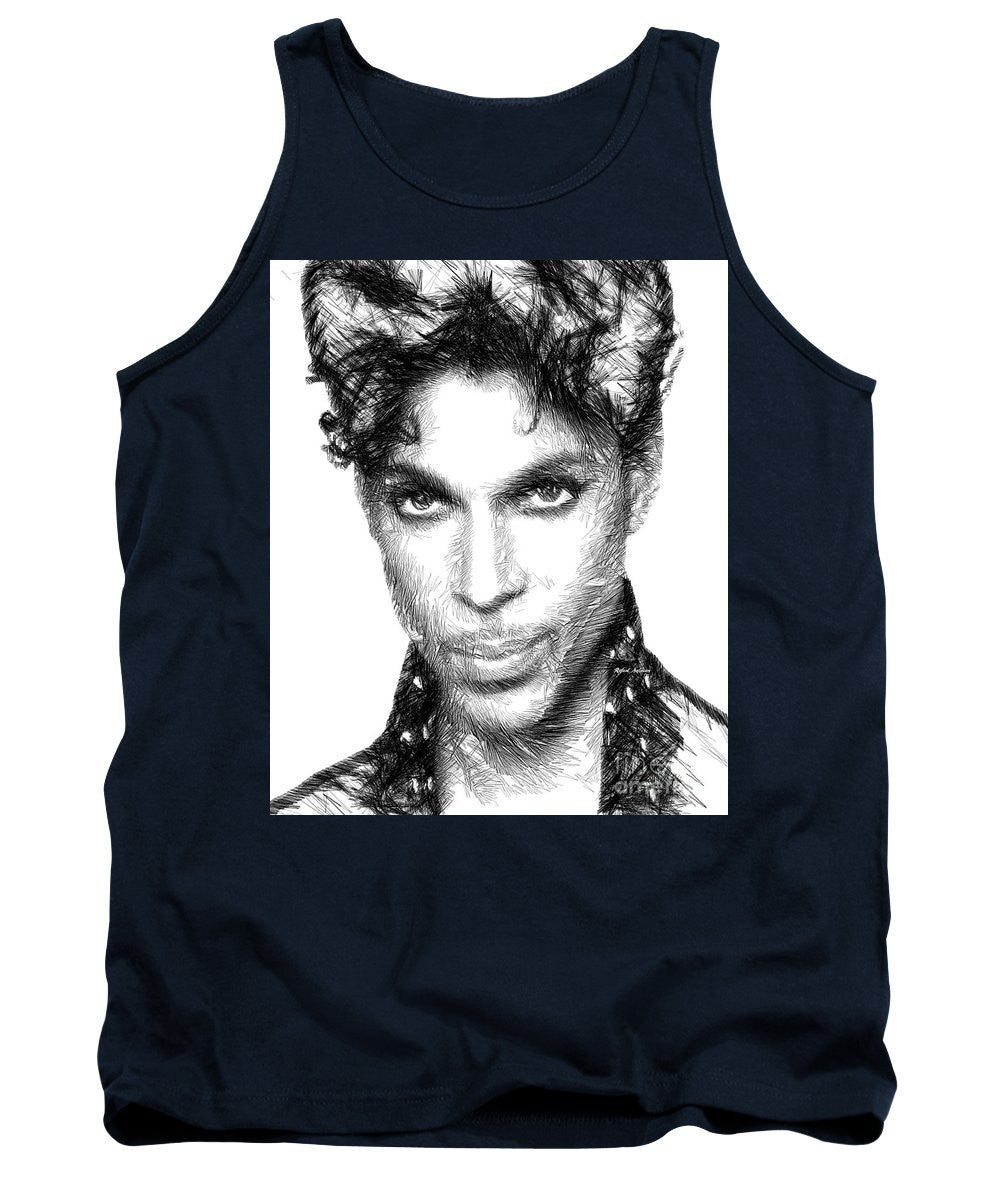 Tank Top - Prince - Tribute Sketch In Black And White