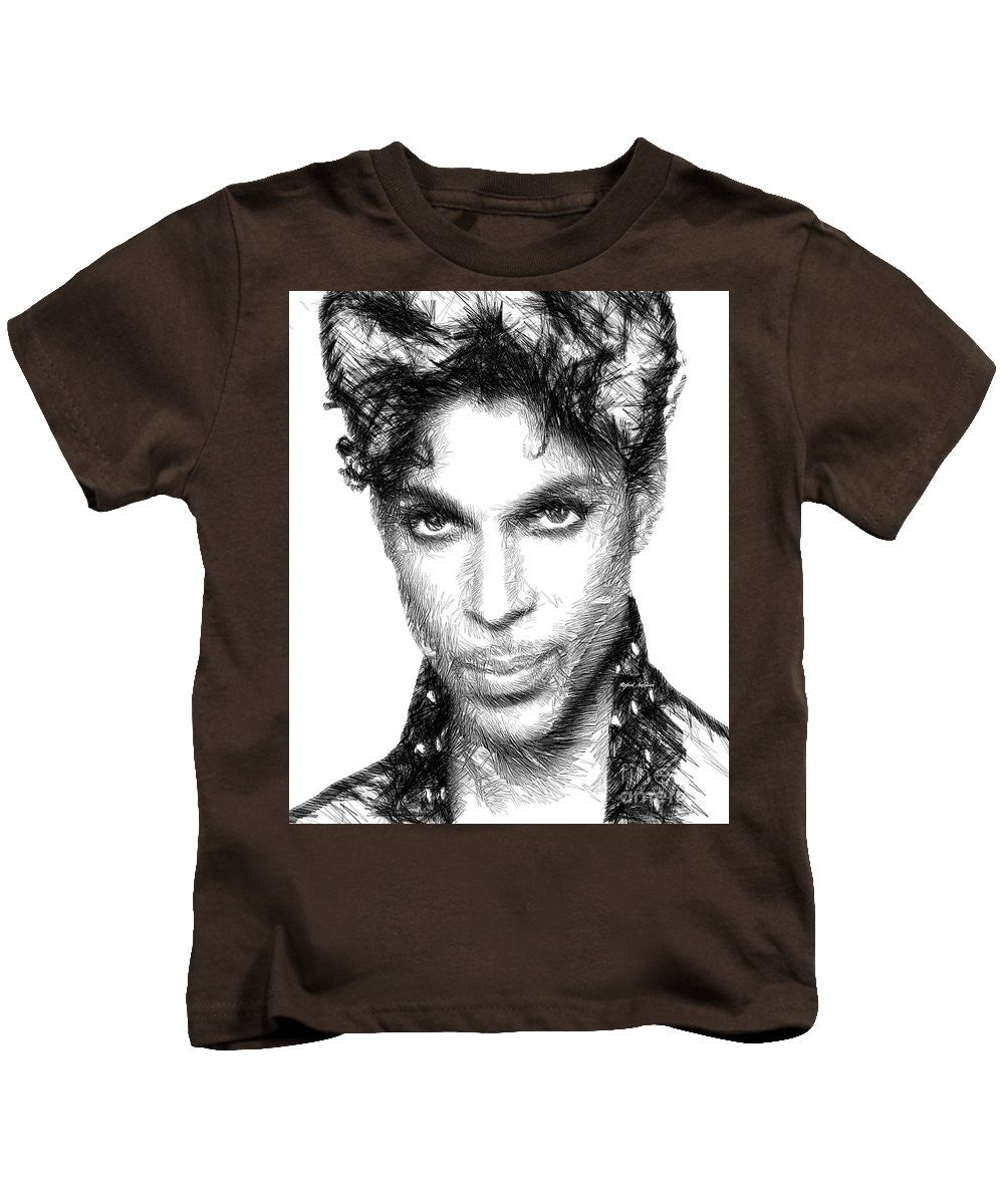 Kids T-Shirt - Prince - Tribute Sketch In Black And White