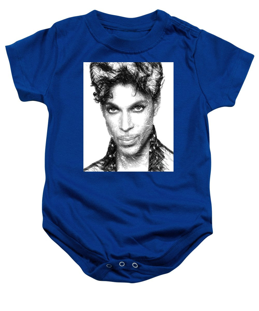 Baby Onesie - Prince - Tribute Sketch In Black And White