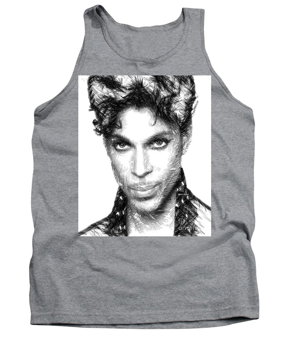 Tank Top - Prince - Tribute Sketch In Black And White