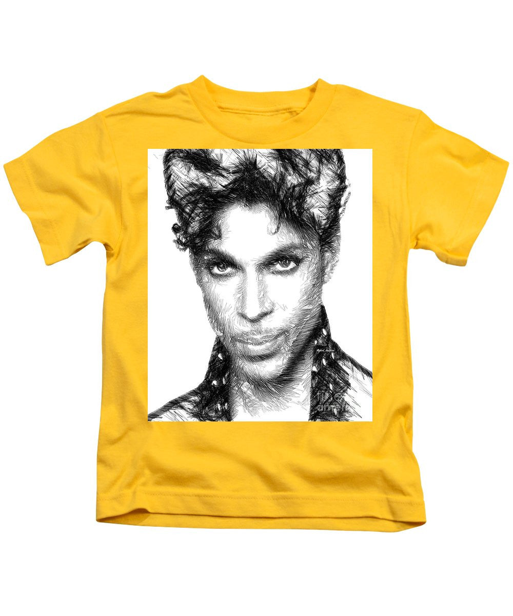 Kids T-Shirt - Prince - Tribute Sketch In Black And White