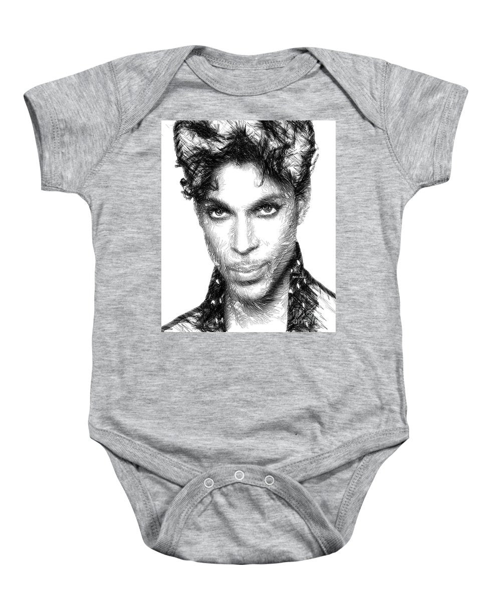 Baby Onesie - Prince - Tribute Sketch In Black And White