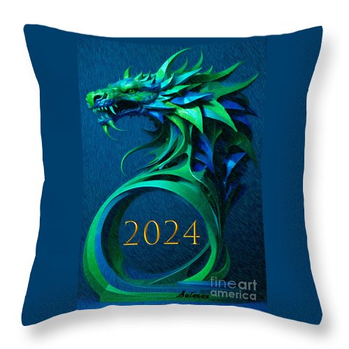 Year of the Green Dragon 2024 - Throw Pillow