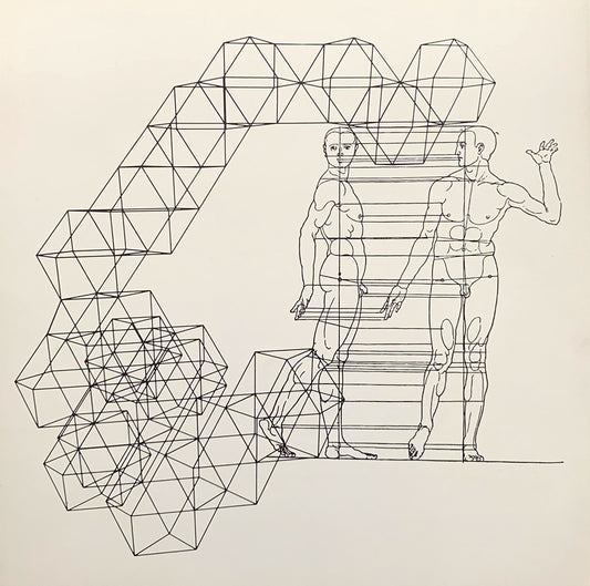 Georg Nees and Ludwig Rase: Kubo-Oktaeder, 1971, lithograph, 11 3/4 inches square. Courtesy Anne and Michael Spalter Digital Art Collection (Spalter Digital).