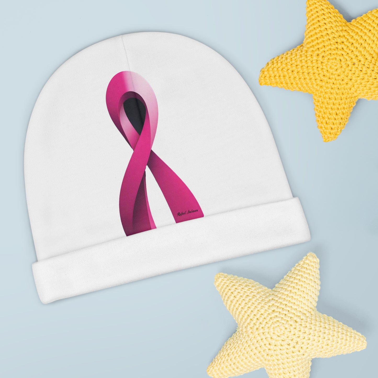 Baby Beanie - Breast Cancer Awareness Ribbon Artwork