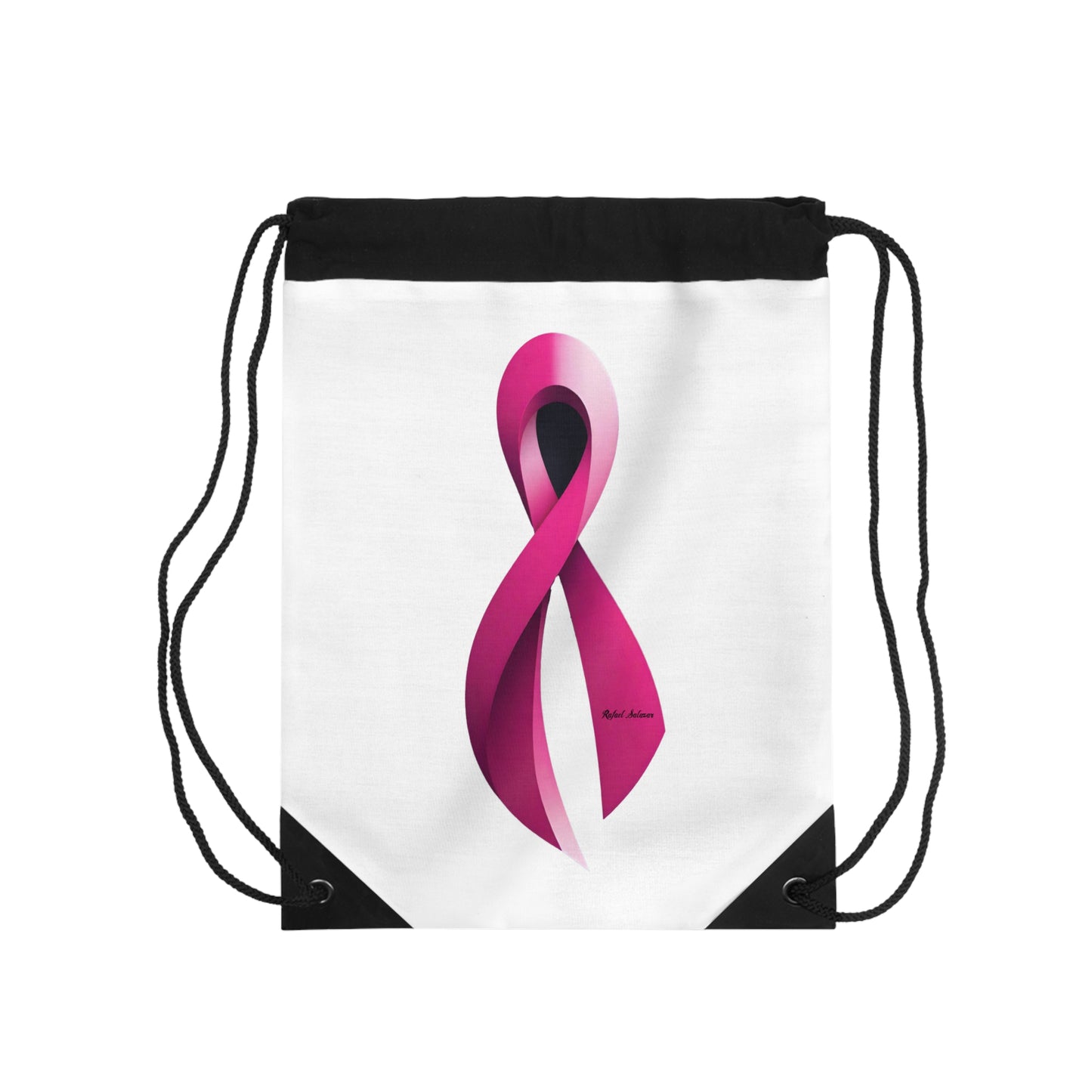 Pink Ribbon Drawstring Bag for Breast Cancer Awareness