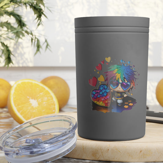 Kid's Tumbler - Heartburst Rainbow Character - Positive Vibes and Love