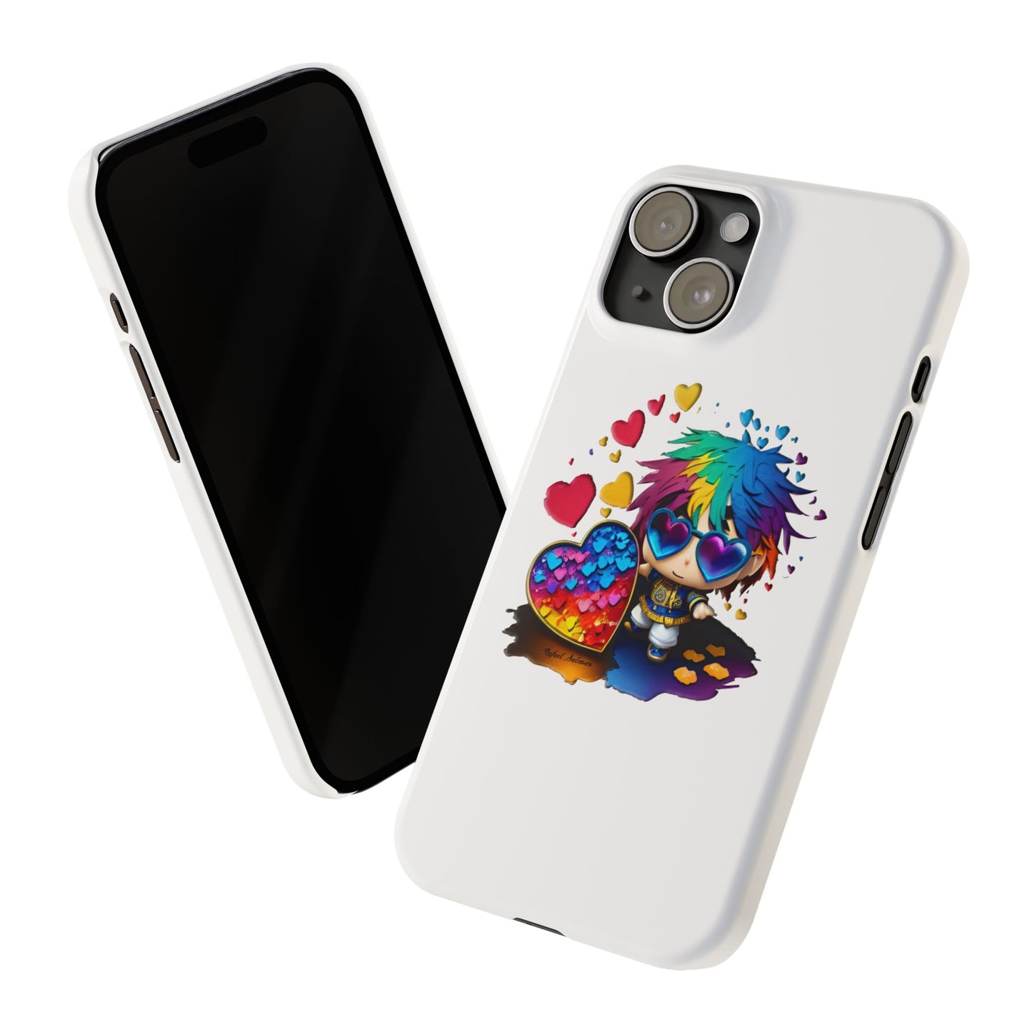 Phone Case - Heartburst Rainbow Character, Positive Values, Kids and Collectors