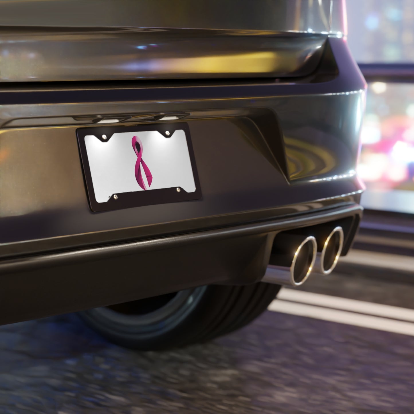 Vanity Plate - Breast Cancer Awareness Ribbon Design