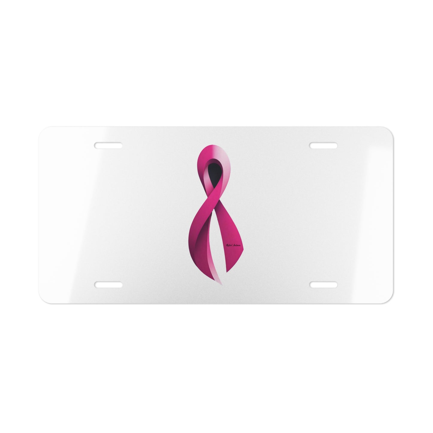 Vanity Plate - Breast Cancer Awareness Ribbon Design