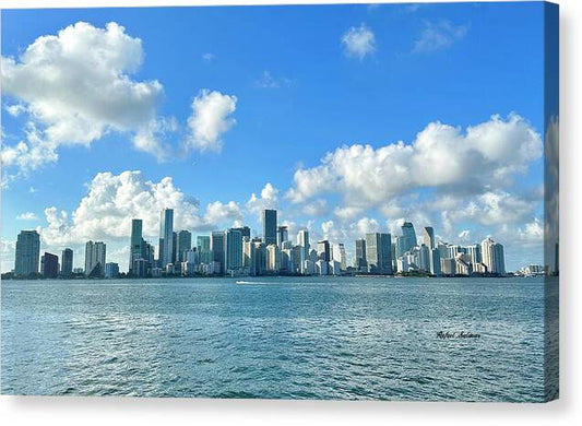 Brickell Bay from Key Biscayne Florida - Canvas Print