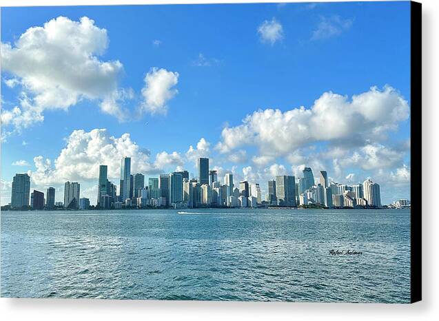 Brickell Bay from Key Biscayne Florida - Canvas Print