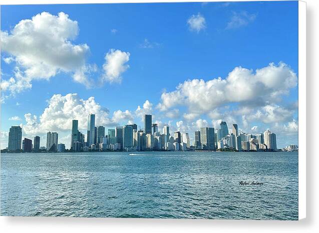 Brickell Bay from Key Biscayne Florida - Canvas Print