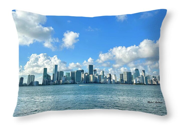 Brickell Bay depuis Key Biscayne en Floride - Coussin décoratif