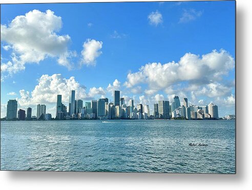 Brickell Bay from Key Biscayne Florida - Metal Print