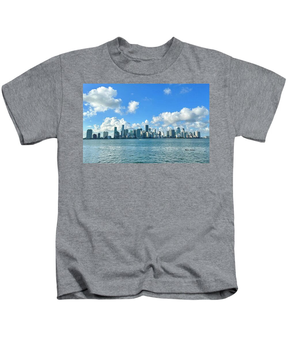 Brickell Bay from Key Biscayne Florida - Kids T-Shirt