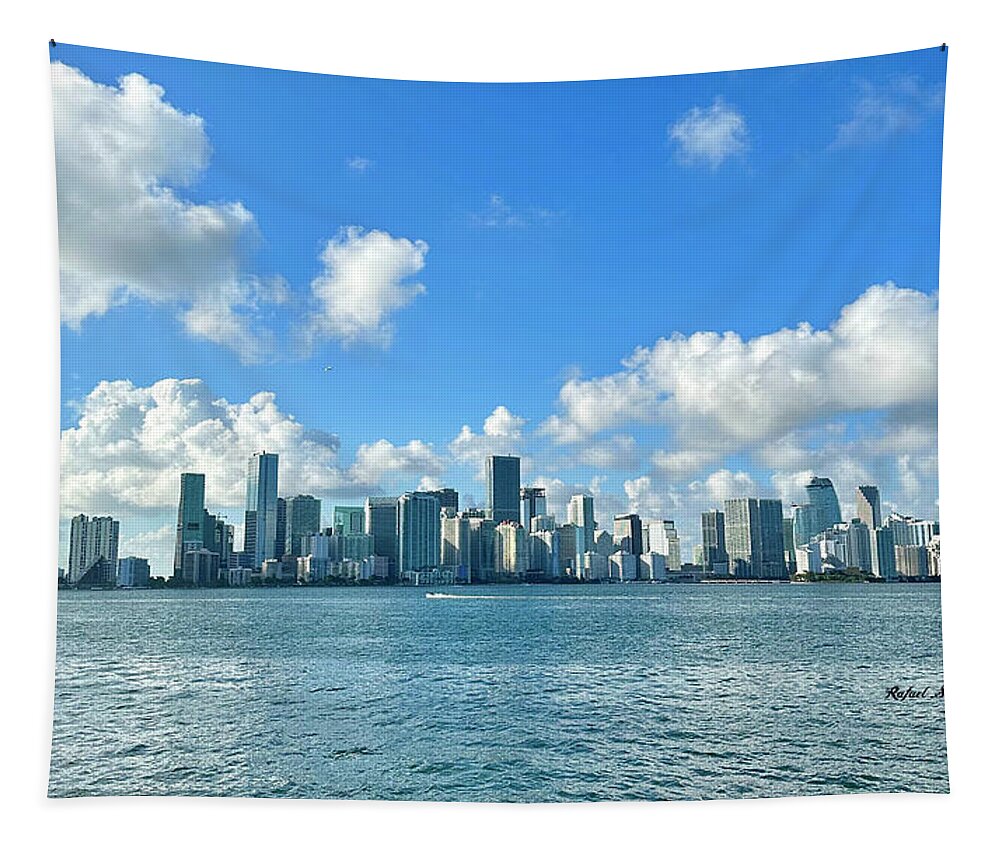 Brickell Bay from Key Biscayne Florida - Tapestry