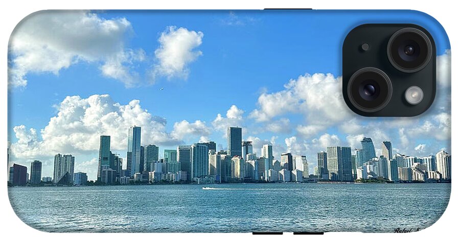 Brickell Bay from Key Biscayne Florida - Phone Case