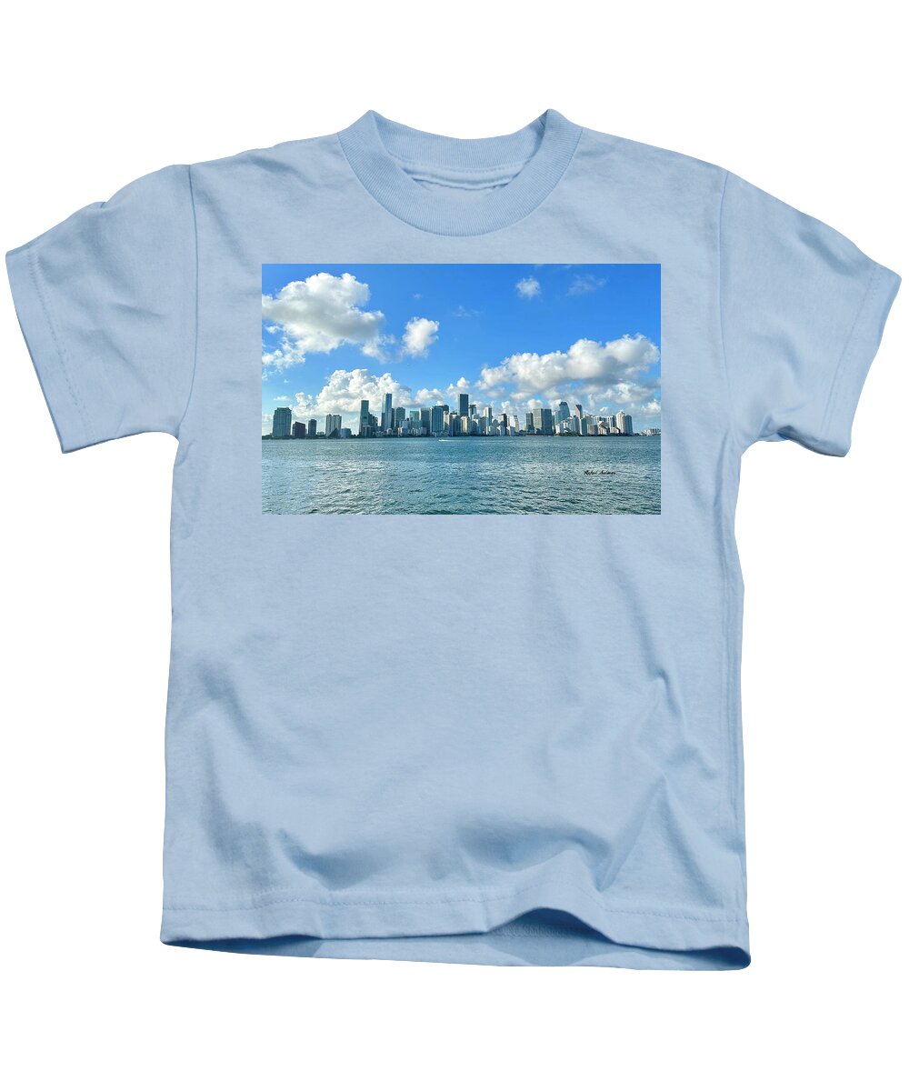 Brickell Bay from Key Biscayne Florida - Kids T-Shirt