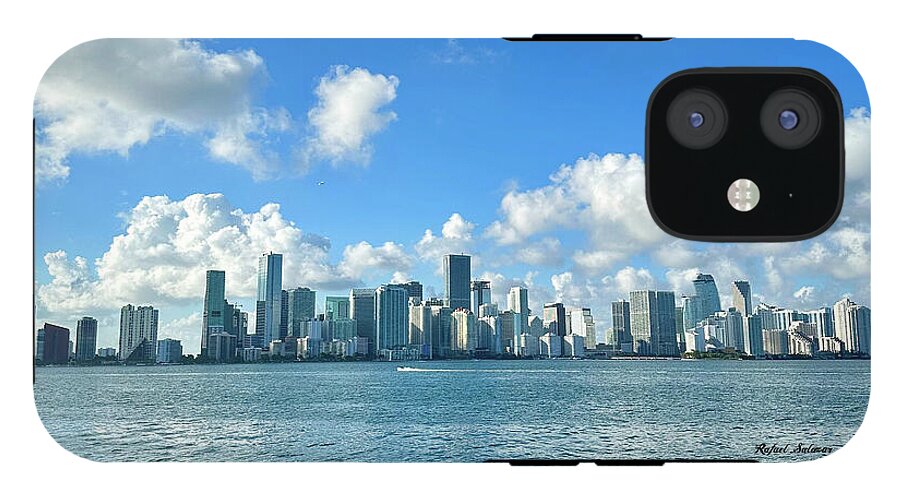 Brickell Bay from Key Biscayne Florida - Phone Case