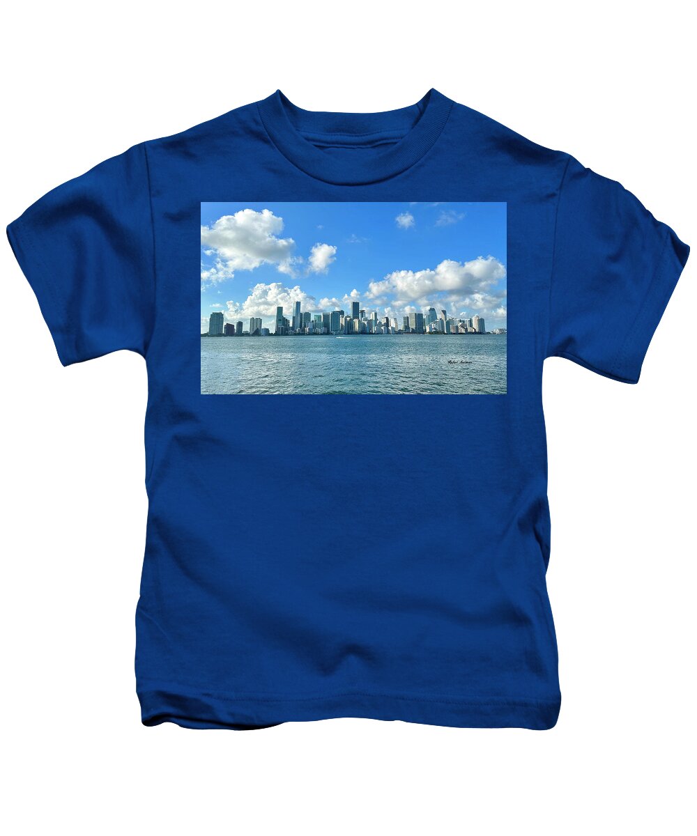 Brickell Bay from Key Biscayne Florida - Kids T-Shirt