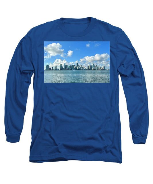 Brickell Bay from Key Biscayne Florida - Long Sleeve T-Shirt