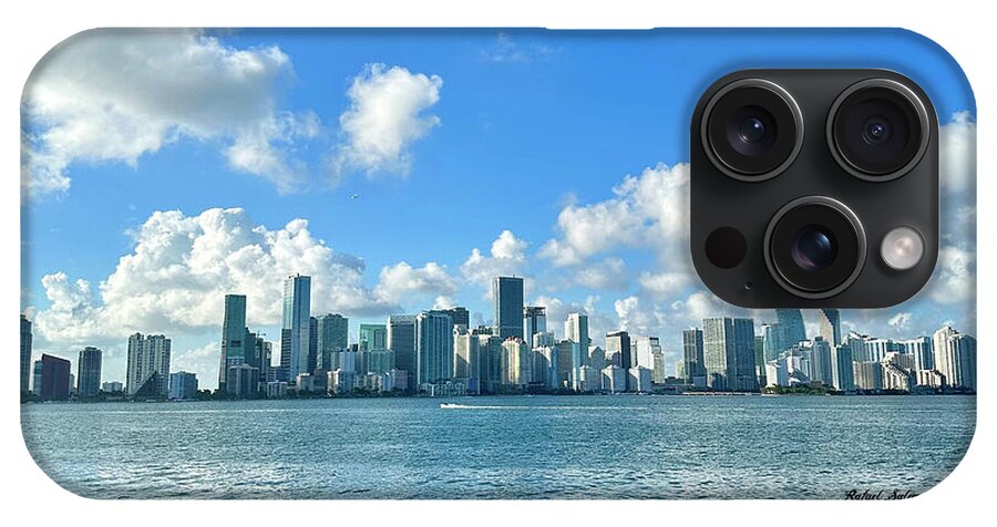 Brickell Bay from Key Biscayne Florida - Phone Case