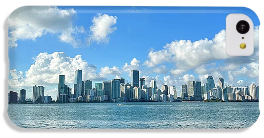 Brickell Bay from Key Biscayne Florida - Phone Case