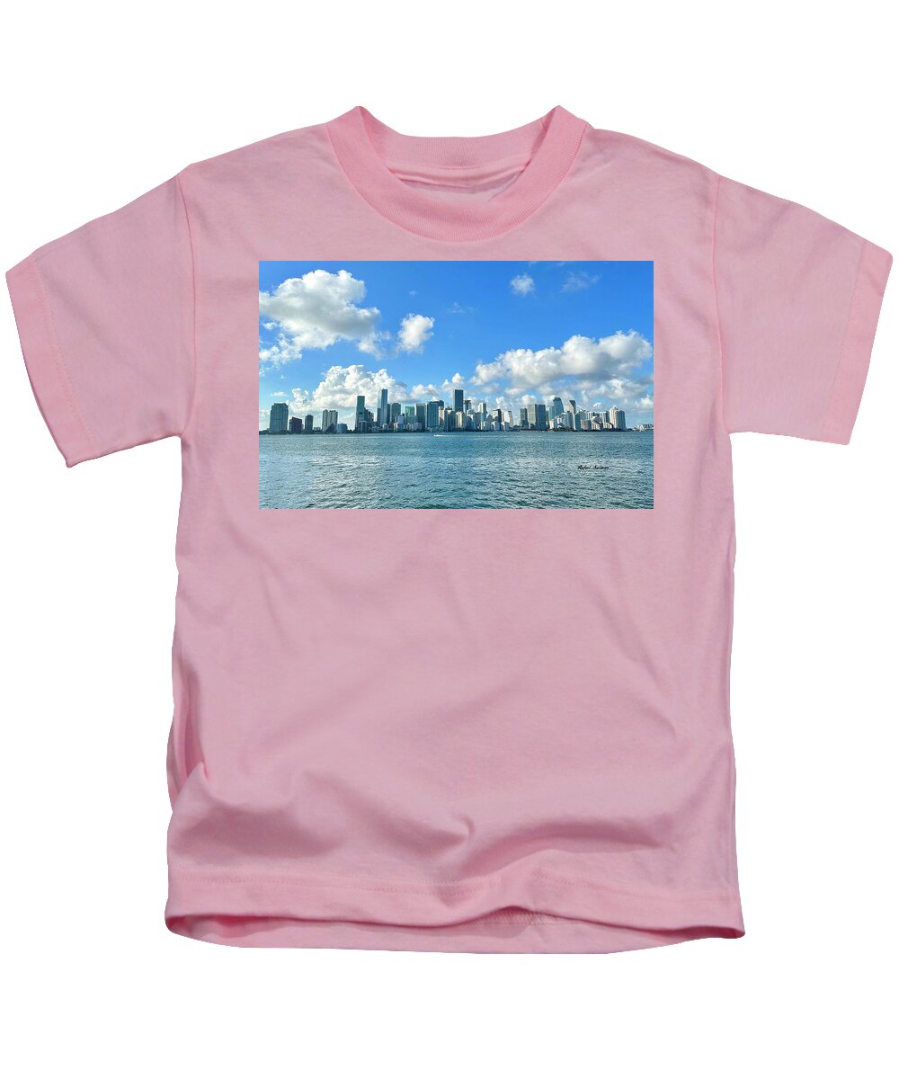 Brickell Bay from Key Biscayne Florida - Kids T-Shirt