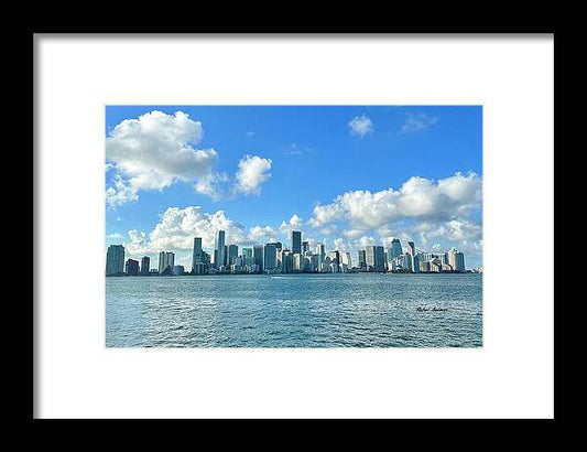 Brickell Bay from Key Biscayne Florida - Framed Print